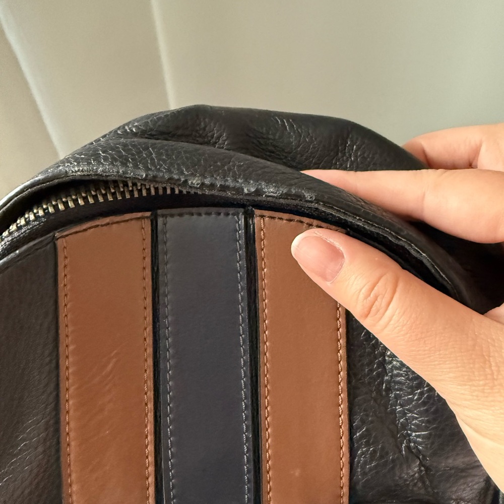 Coach Black and Brown Leather Backpack - Picture 4 of 5